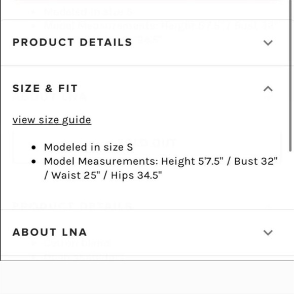 LNA Cold Shoulder Top - Blue & Cream Striped - Size Medium Womens M - Picture 8 of 8